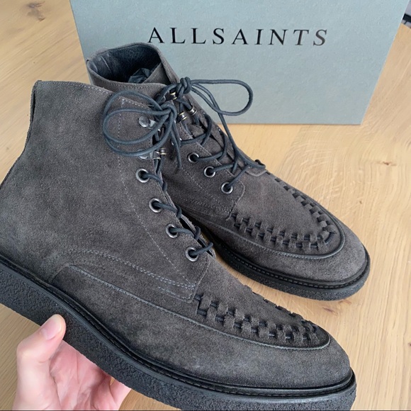 All Saints Moth Boots in Dark Taupe - Picture 4 of 7